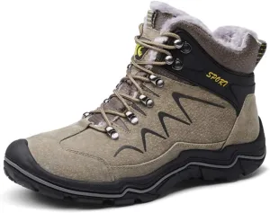 ailishabroy High Top Sneakers For Men Winter Warm Climbing Hiking Shoe Lace Up Ankle Boots