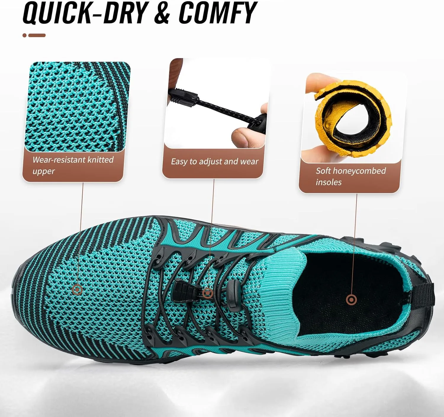 Alibress Water Shoes for Women Men Quick-Dry Aqua Shoes Men's Hiking Water Shoes Women's Beach Shoes Lightweight Water Sports Shoes for Swimming Fishing Kayaking