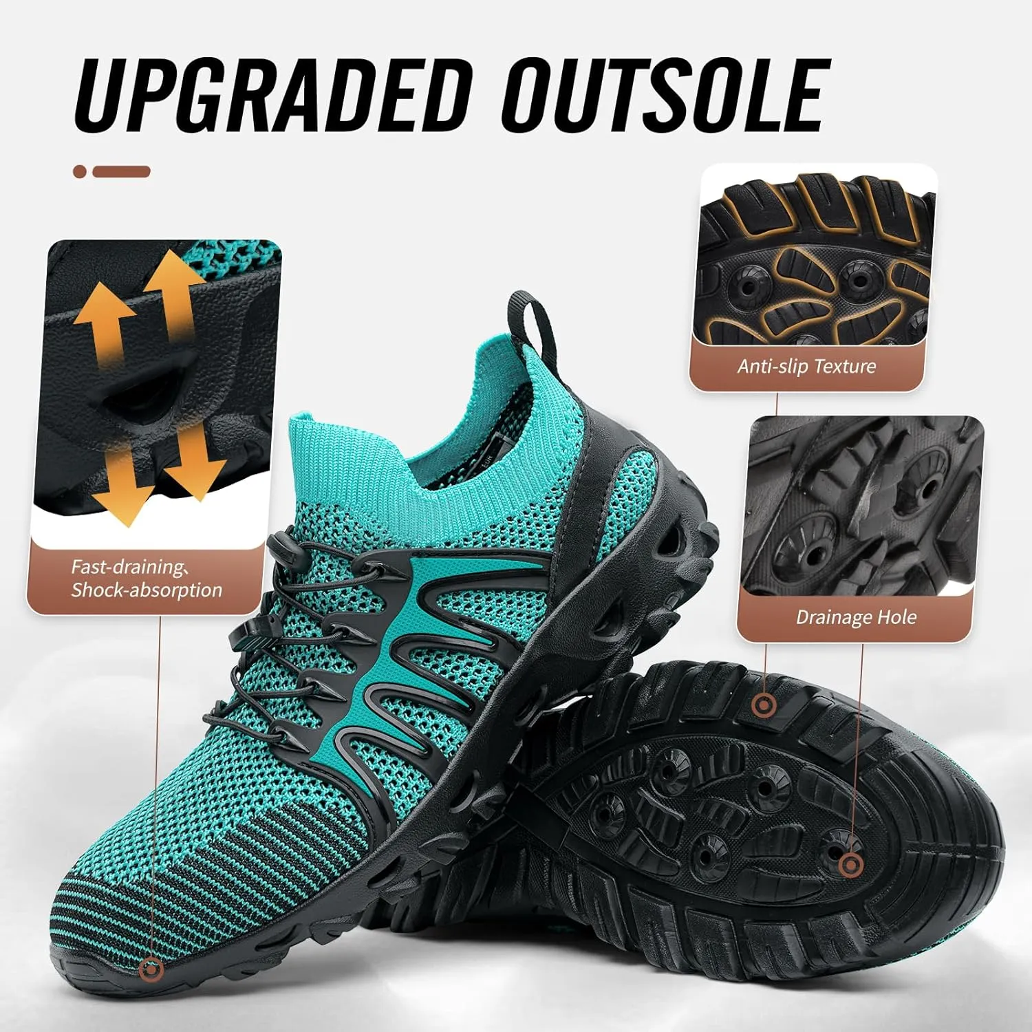 Alibress Water Shoes for Women Men Quick-Dry Aqua Shoes Men's Hiking Water Shoes Women's Beach Shoes Lightweight Water Sports Shoes for Swimming Fishing Kayaking