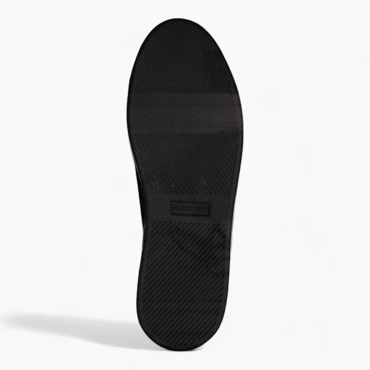 All Black Leather Casual Trainer Style Shoe - Marco Tozzi