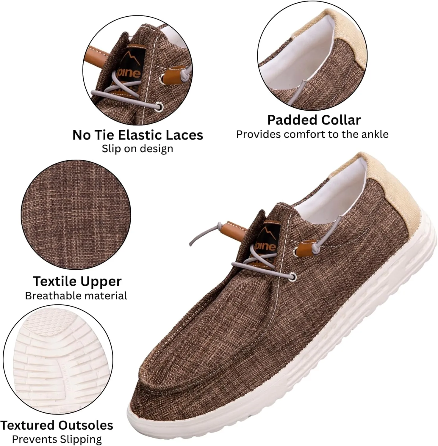 Alpine Swiss Flynn Mens Boat Shoes | Lightweight Slip-On Loafers | Moc Toe Sailing Deck Shoe | Breathable Water-Resistant Summer Footwear | Travel | Light Enough to Float