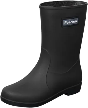 AMDBEL Rain Boots Women Size 10, Short Rain Boots for Women, Waterproof Garden Shoes Chelsea Rainboots for Women, 4mm Neoprene Rain Boots, Work, Anti-slip Garden Shoes