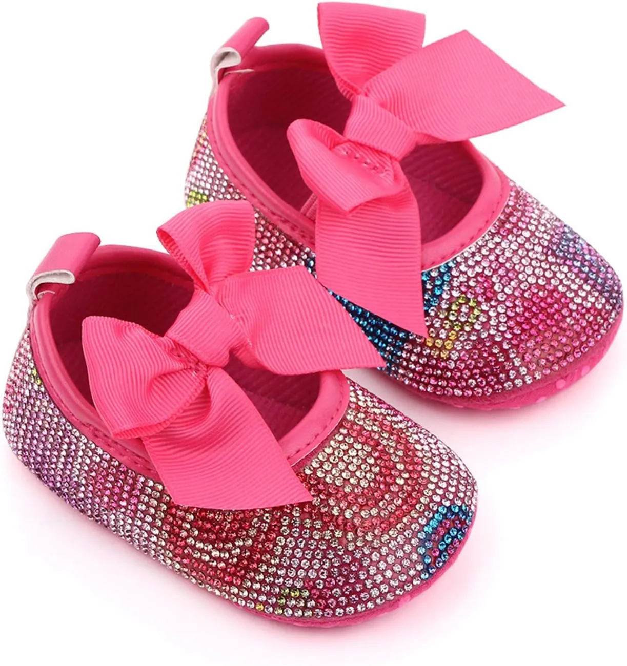 Baby Girls Soft Princess Dress Flats Shoes Infant Wedding Bowknot Anti-Slip First Walker Newborn Soft Sole Sneakers