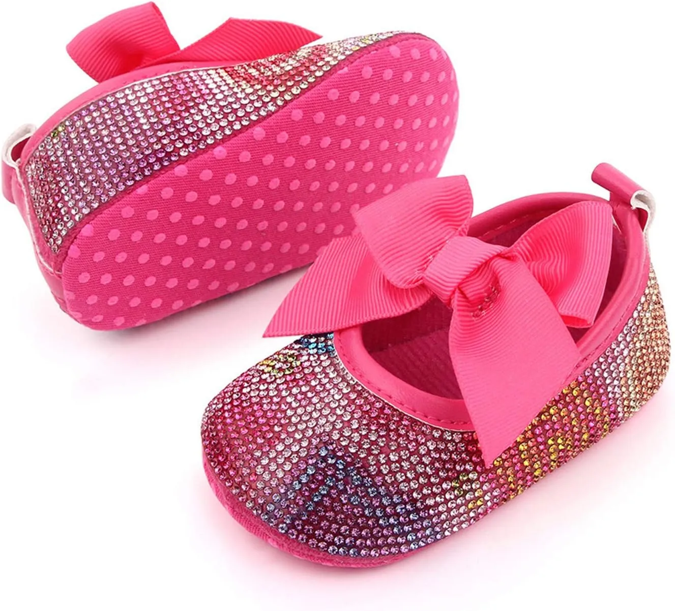 Baby Girls Soft Princess Dress Flats Shoes Infant Wedding Bowknot Anti-Slip First Walker Newborn Soft Sole Sneakers