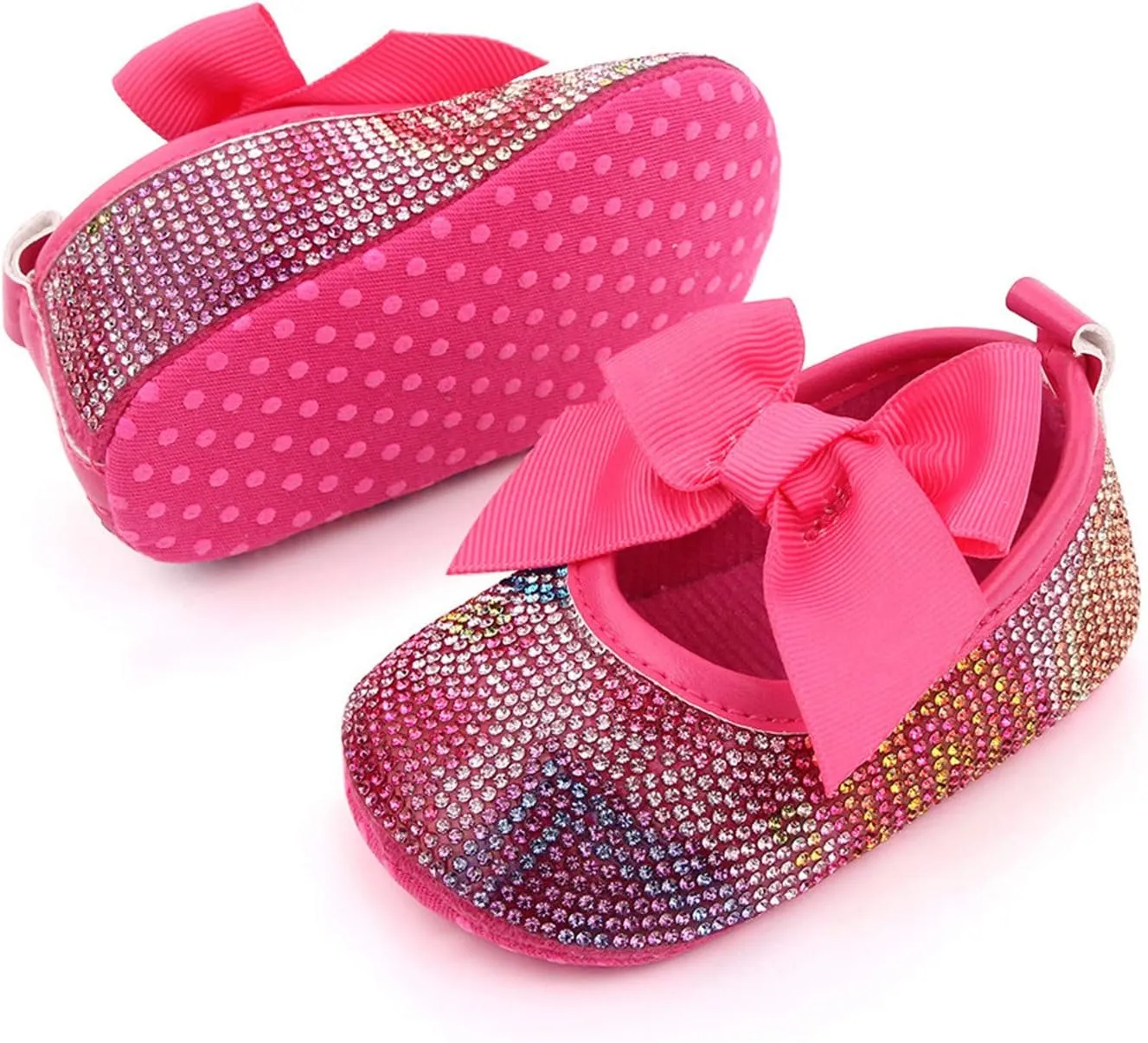 Baby Girls Soft Princess Dress Flats Shoes Infant Wedding Bowknot Anti-Slip First Walker Newborn Soft Sole Sneakers