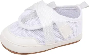 Baby Sneakers Girls Boys Lightweight Breathable Mesh First Walking Shoes Flat Bottom Walking Shoes for Baby Girls Size 4