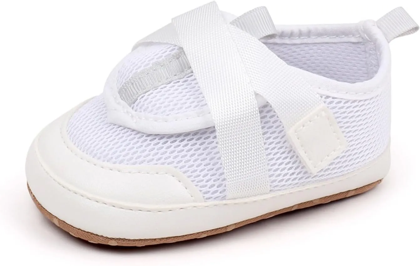 Baby Sneakers Girls Boys Lightweight Breathable Mesh First Walking Shoes Flat Bottom Walking Shoes for Baby Girls Size 4