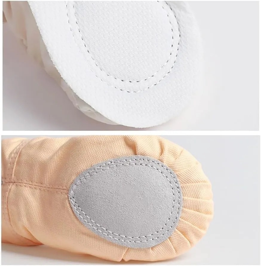 Ballet Shoes Canvas for Girls Dance Slippers Split Sole Gymnastics Yoga Dancing Shoes for Kids Ballerina(Beige,31)