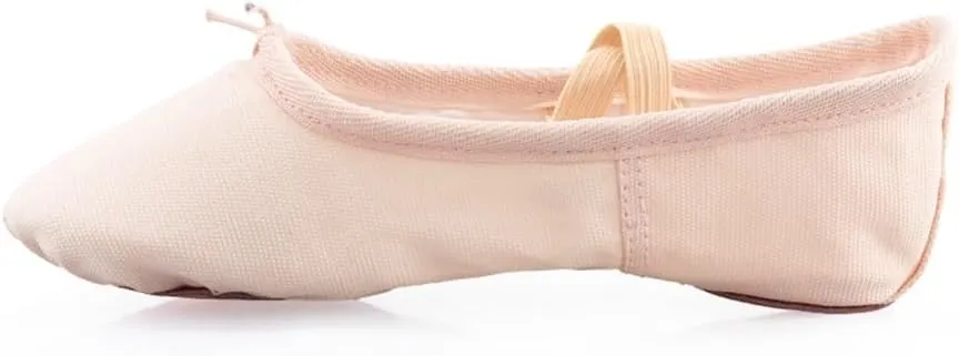 Ballet Shoes Canvas for Girls Dance Slippers Split Sole Gymnastics Yoga Dancing Shoes for Kids Ballerina(Beige,31)