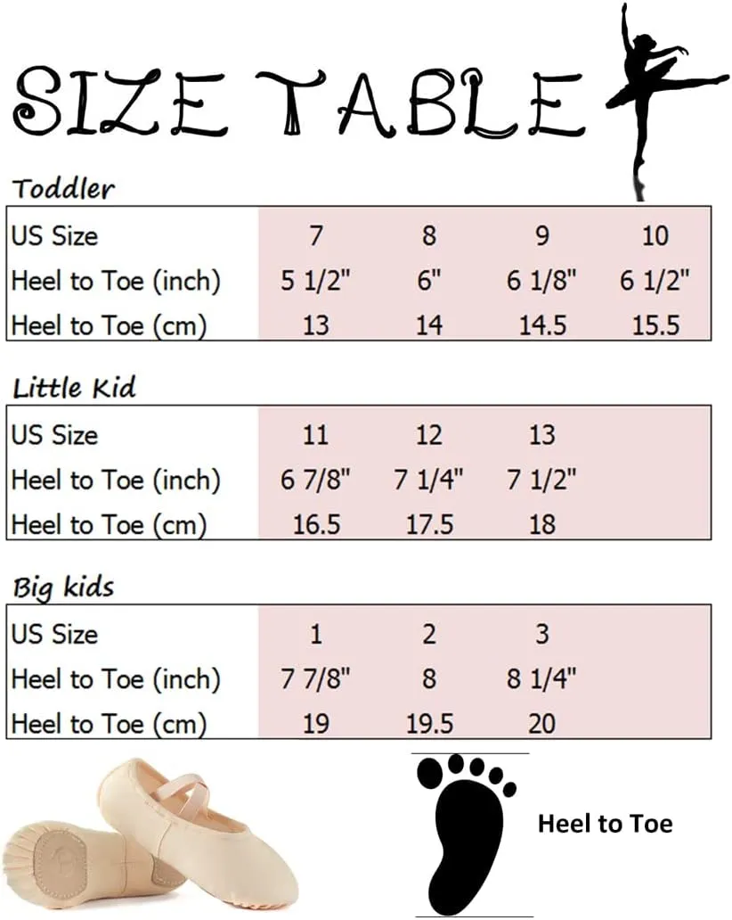 Ballet Shoes for Girls, Canvas Dance Practice Slippers No-Tie Sole Yoga Gymnastics Shoes(Toddler/Little Kid/Big Kid)