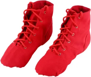 BESPORTBLE High Top Canvas Jazz Dancing Shoes Flat Jazz Boots Practice Dancing Shoes for Women Men Size 44 (Black)