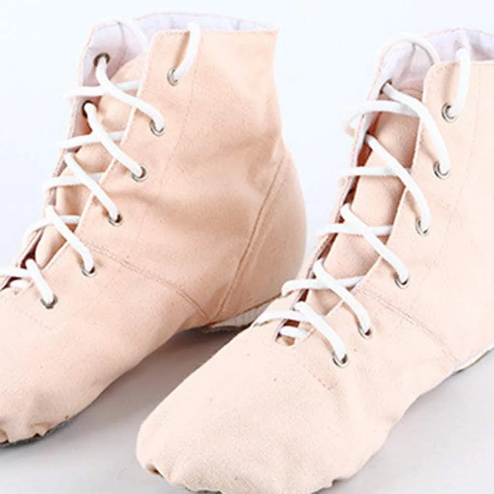 BESPORTBLE High Top Canvas Jazz Dancing Shoes Flat Jazz Boots Practice Dancing Shoes for Women Men Size 44 (Black)