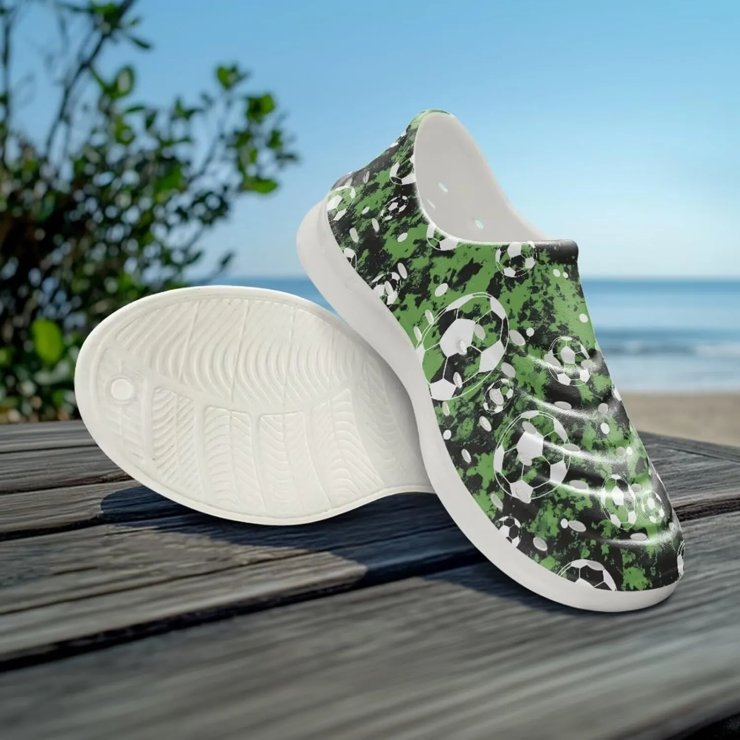 Boy Girls Water Shoes Cartoon Print Slip on Clogs Water Play Sneakers Sandal for Beach