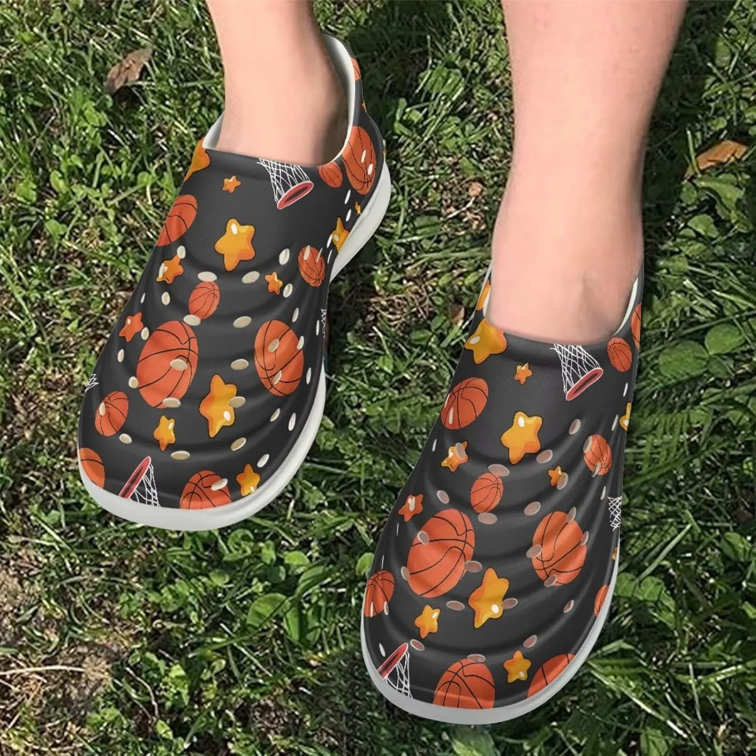 Boy Girls Water Shoes Cartoon Print Slip on Clogs Water Play Sneakers Sandal for Beach