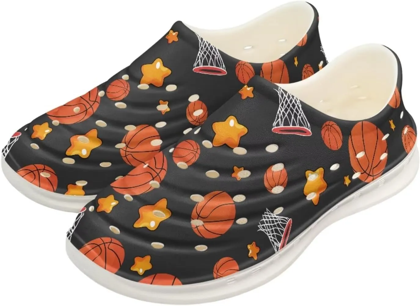 Boy Girls Water Shoes Cartoon Print Slip on Clogs Water Play Sneakers Sandal for Beach