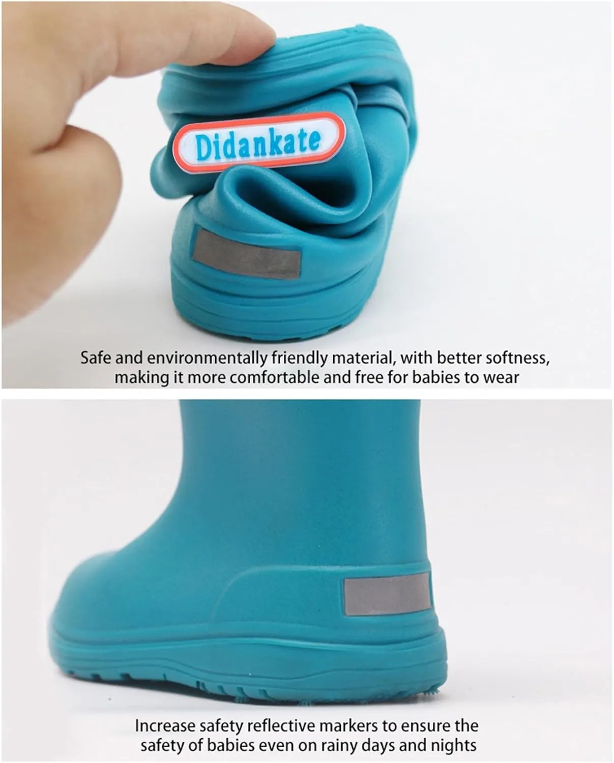 Boys and Girls Rain Boots Baby Short Rain Boots for Toddler Easy-on Lightweight Waterproof Rainy Day Rubber Shoes