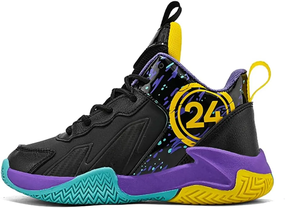 Boys and Kids Basketball Shoes Lightweight Fashion Sneakers Non Slip Sports Basketball Shoes