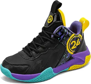 Boys and Kids Basketball Shoes Lightweight Fashion Sneakers Non Slip Sports Basketball Shoes