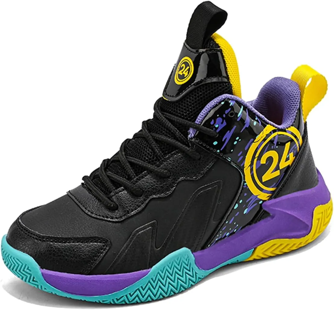 Boys and Kids Basketball Shoes Lightweight Fashion Sneakers Non Slip Sports Basketball Shoes