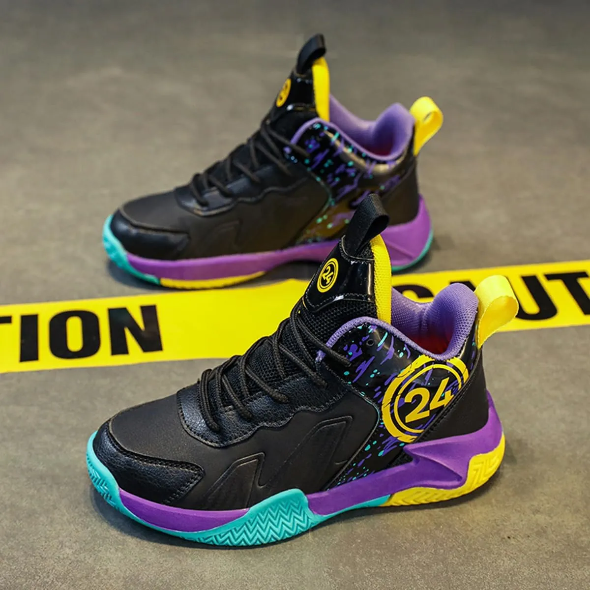 Boys and Kids Basketball Shoes Lightweight Fashion Sneakers Non Slip Sports Basketball Shoes