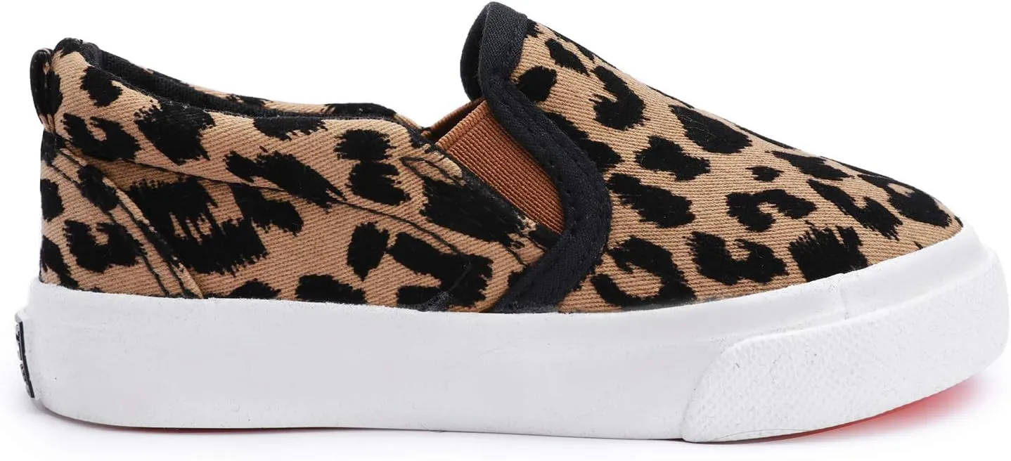 Boy's Girl's Canvas Sneakers Casual Leopard Print Slip-on Loafer Shoes Flats??Toddler/Little Kid??