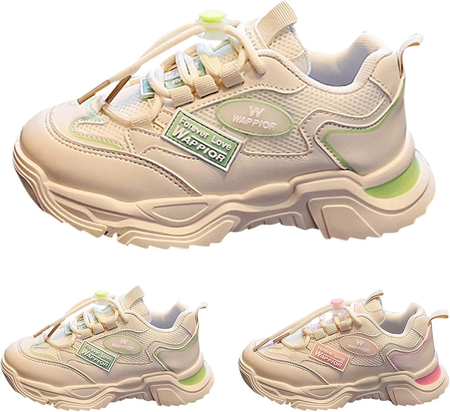 Boys Girls Tennis Running Shoes Lightweight Breathable Flat Sole Thick Sole Athletic Sports Running Shoes Girls