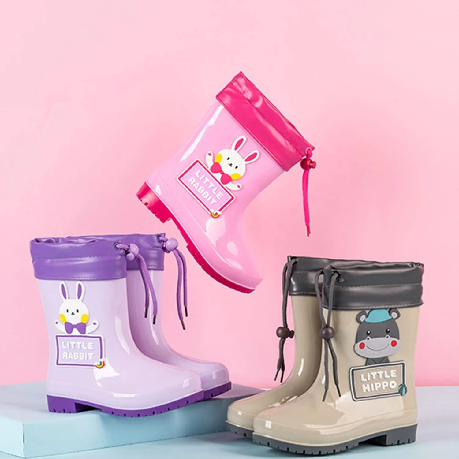 Children Cute Cartoon Fashion And Non Slip Rain Boots With Flecce Rain Boots Soft Bottom Fashion Rain Kids Talk Boots