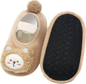 Children Toddler Shoes Autumn And Winter Boys And Girls Floor Socks Non Slip Plush Cartoon Animals Snow Shoes Toddler