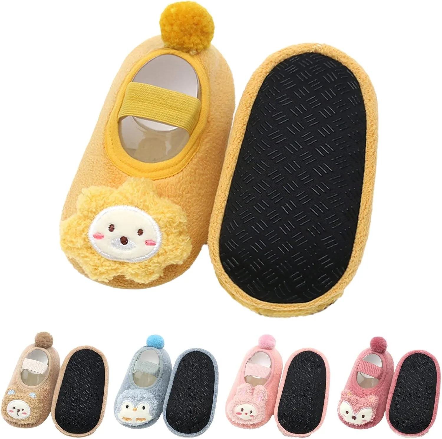 Children Toddler Shoes Autumn And Winter Boys And Girls Floor Socks Non Slip Plush Cartoon Animals Snow Shoes Toddler