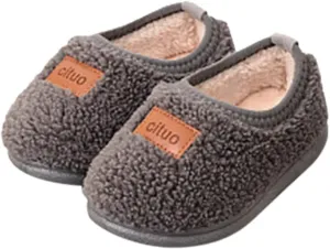 Childrens Girl Cotton Shoes Solid Color Fashion Soft Sole Winter Warm Indoor Non Slip Cotton Shoes