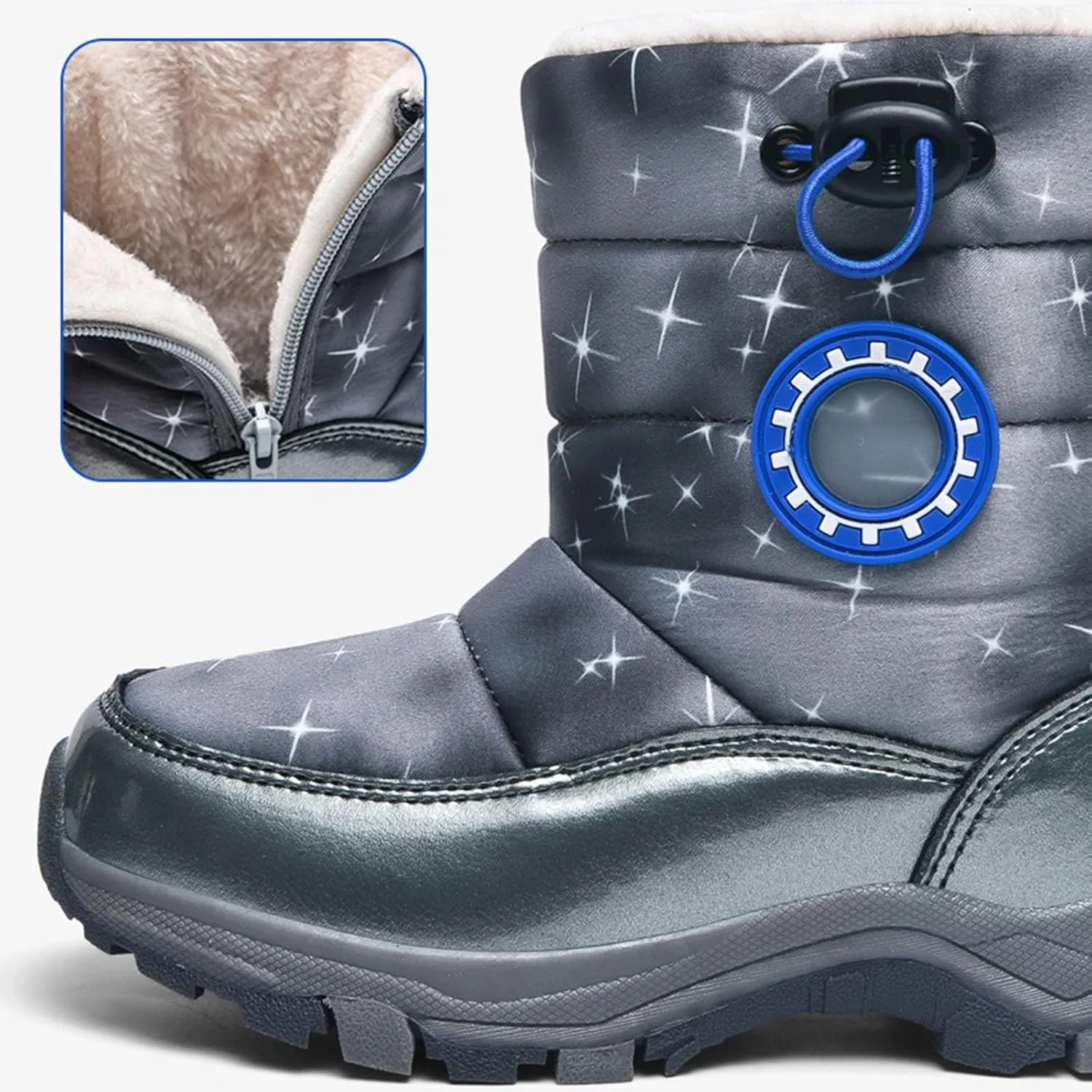 Children's Snow Boots Girls Cotton Boots Boys Padded Warm Winter Boots Cotton Boots Toddler Light up Toddlers Babies