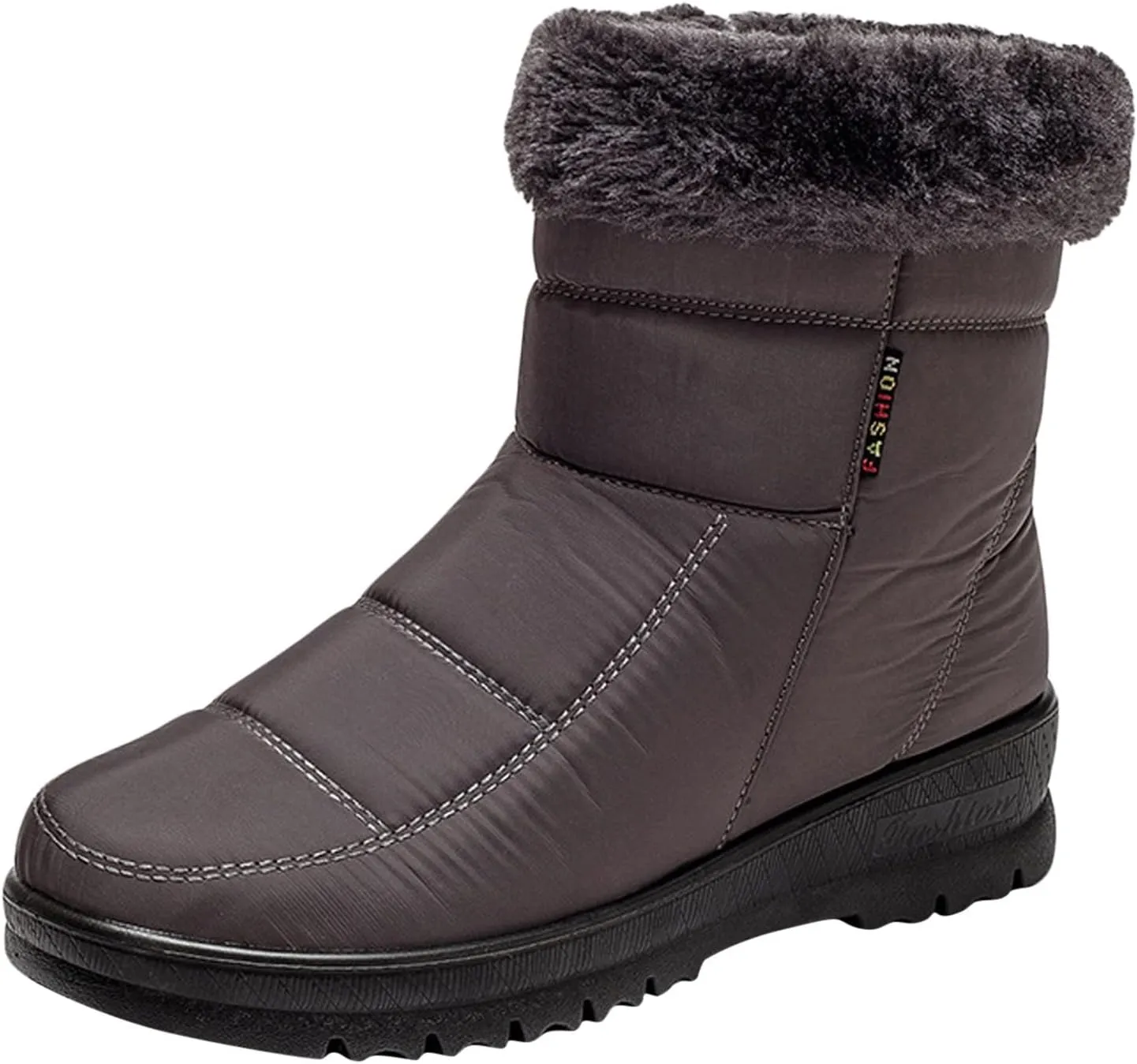 Chunky Heel Winter Boots for Women Women's Snow Boots Size 7 W Slip On Winter Shoes for Women Womens Ankle Boots Fur Lined Mid Calf Winter Boots Women Prime of Day Deals Today 2024