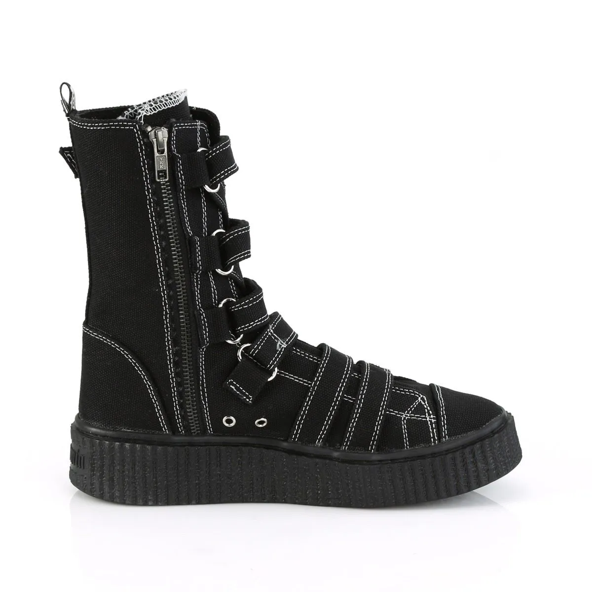 Demonia SNEEKER-318 | Black Canvas Sneakers