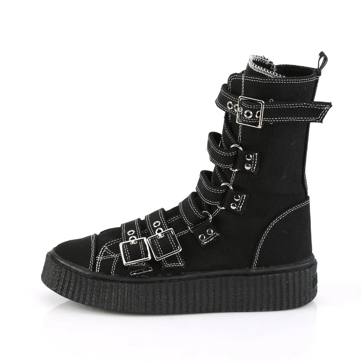 Demonia SNEEKER-318 | Black Canvas Sneakers