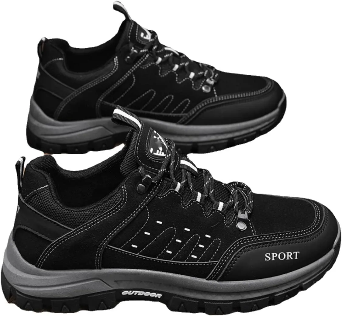 DESESE Men's Hiking Shoes Breathable Non-Slip Sneakers Climbing Shoes,Arch Support High Top Sports Cotton Shoes