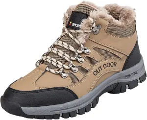 DESESE Men's Hiking Shoes Breathable Non-Slip Sneakers Climbing Shoes,Arch Support High Top Sports Cotton Shoes