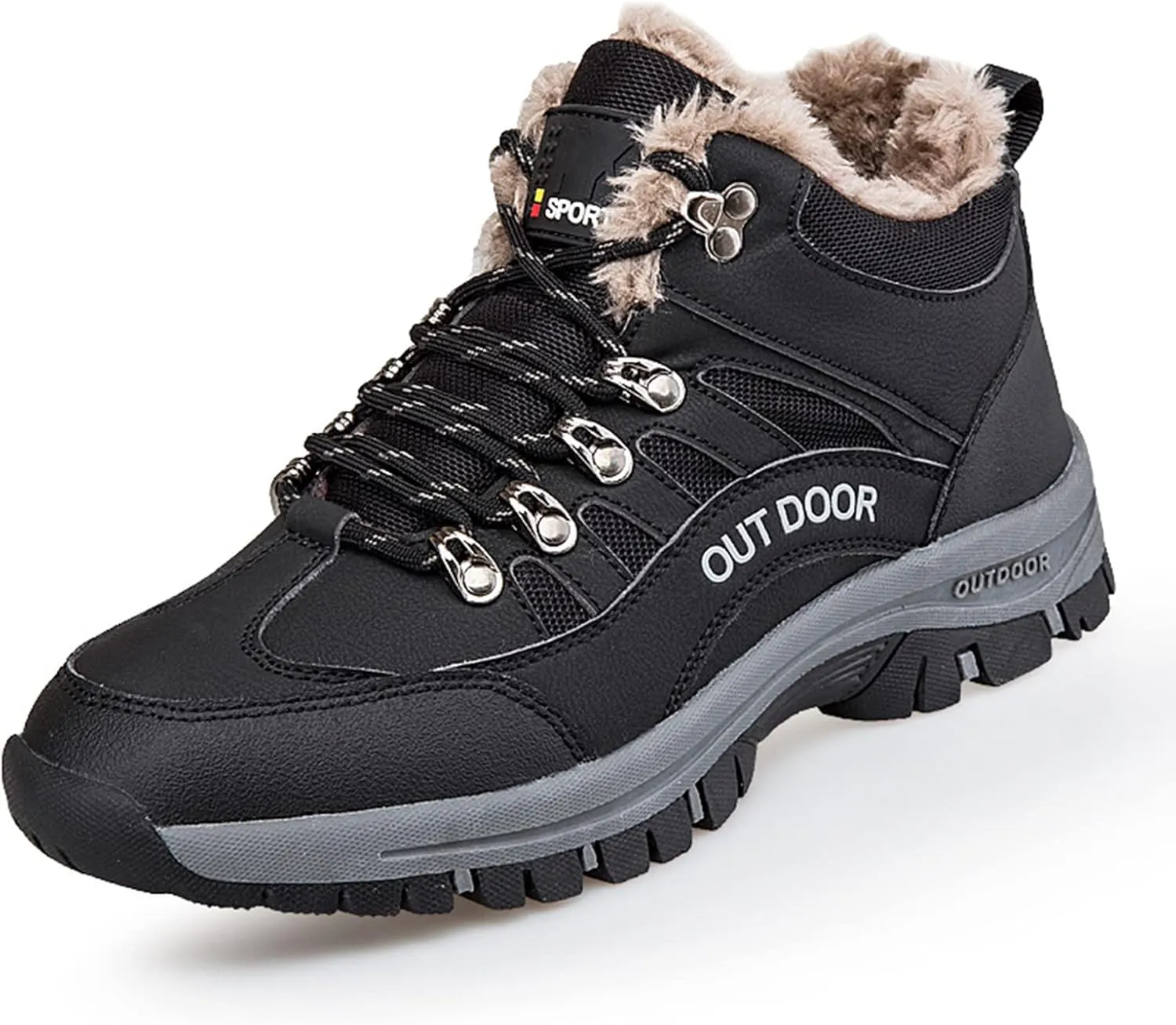 DESESE Men's Hiking Shoes Breathable Non-Slip Sneakers Climbing Shoes,Arch Support High Top Sports Cotton Shoes