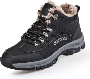 DESESE Men's Hiking Shoes Breathable Non-Slip Sneakers Climbing Shoes,Arch Support High Top Sports Cotton Shoes