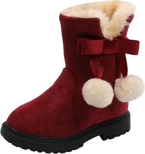Fashion Autumn And Winter Girls Snow Boots Thick Bottom Non Slip Warm And Comfortable Solid Color Toddler Girl Winter