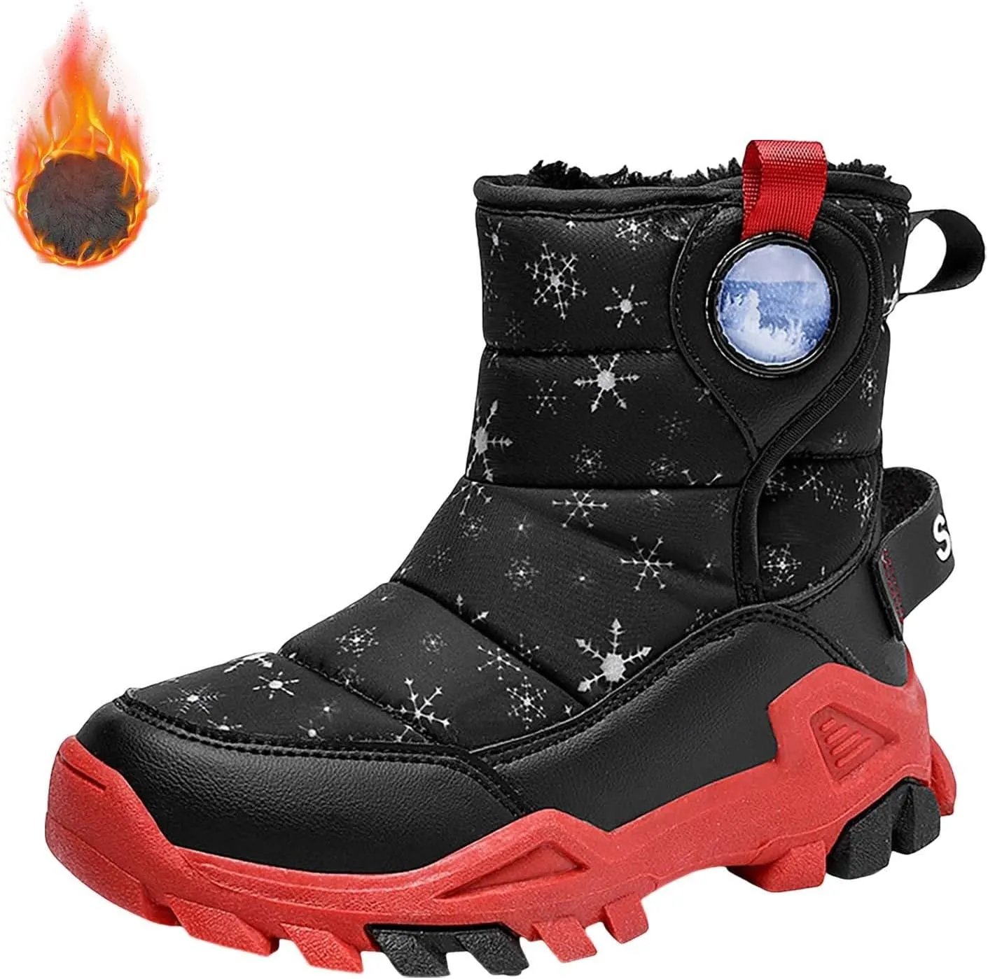 Girls Boys Snow Boots Outdoor Warm Comfortable Non Slip Mid Calf Padded Small Big Kids Winter Girls Rain Boots Size 1