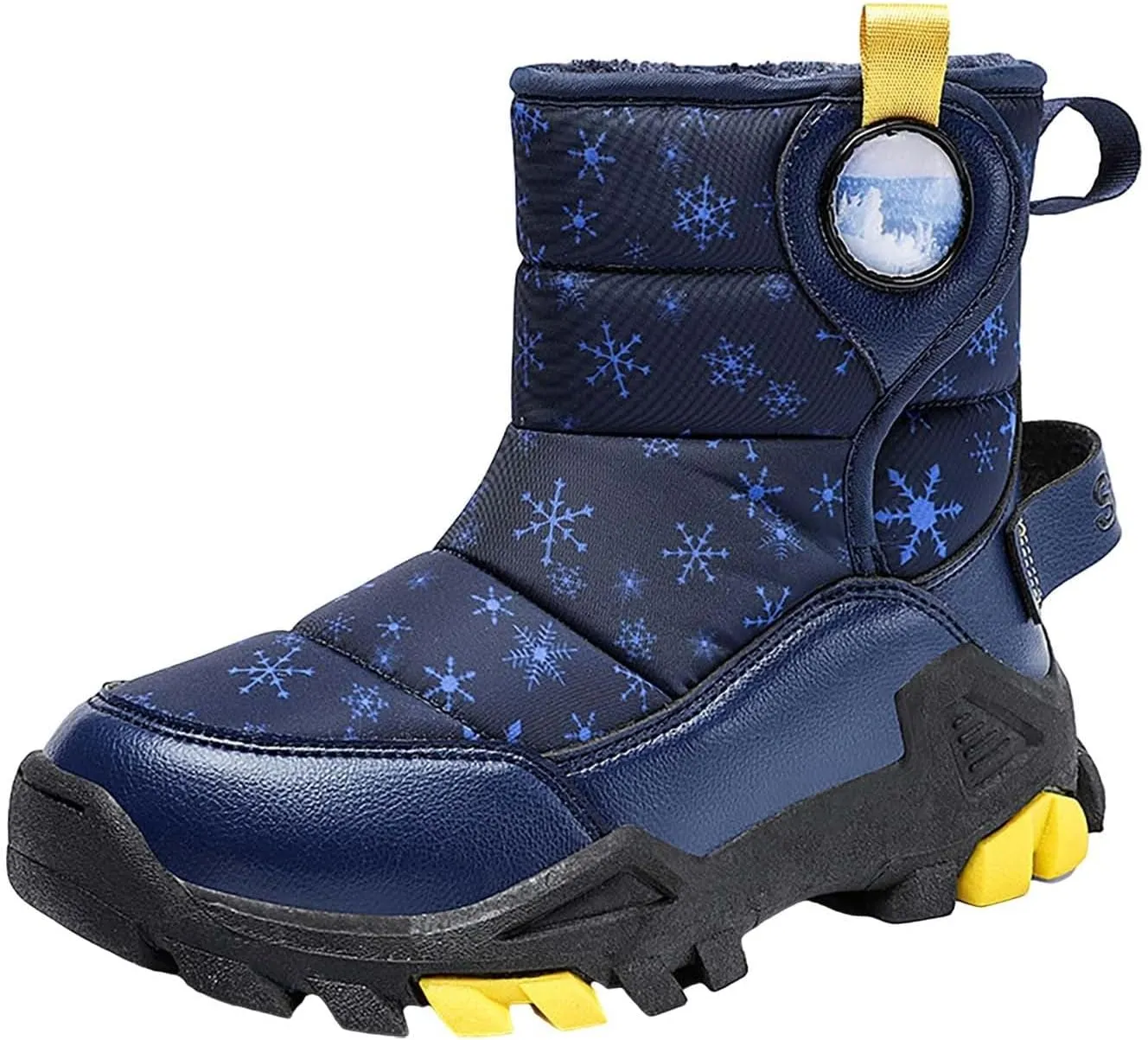Girls Boys Snow Boots Outdoor Warm Comfortable Non Slip Mid Calf Padded Small Big Kids Winter Shoes for Toddler Girls
