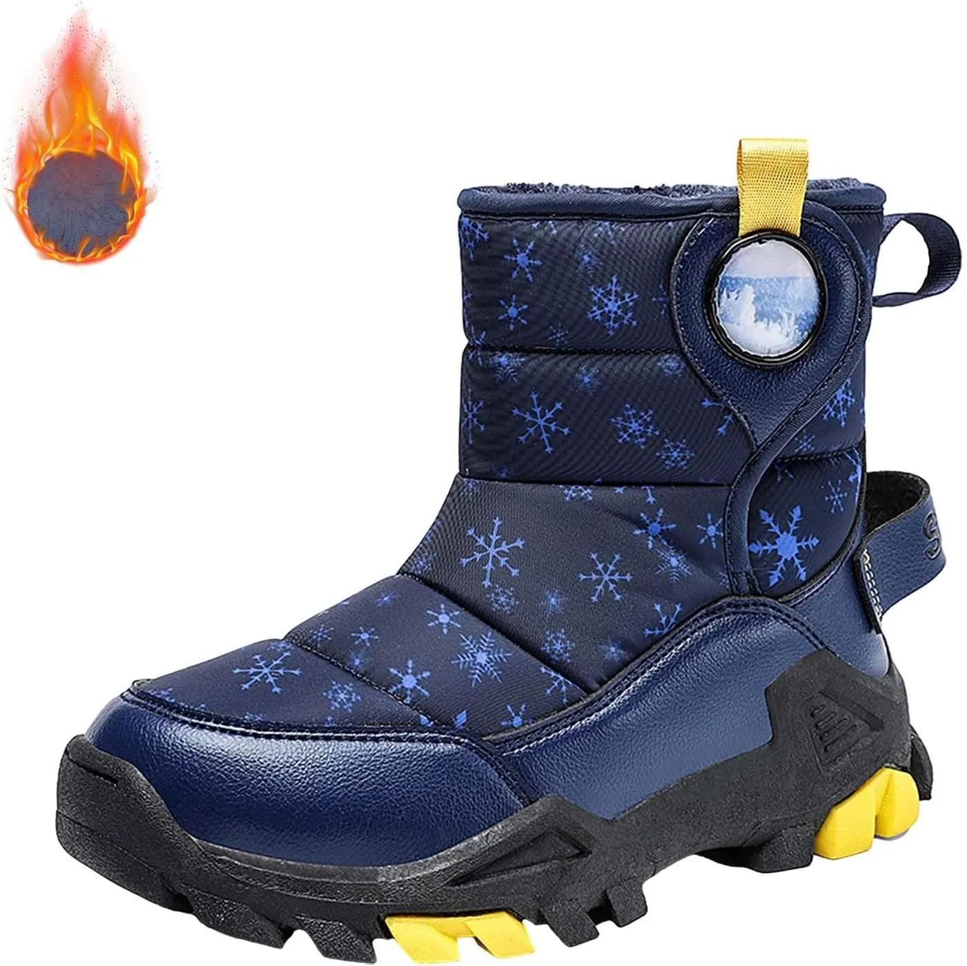 Girls Boys Snow Boots Outdoor Warm Comfortable Non Slip Mid Calf Padded Small Big Kids Winter Shoes for Toddler Girls