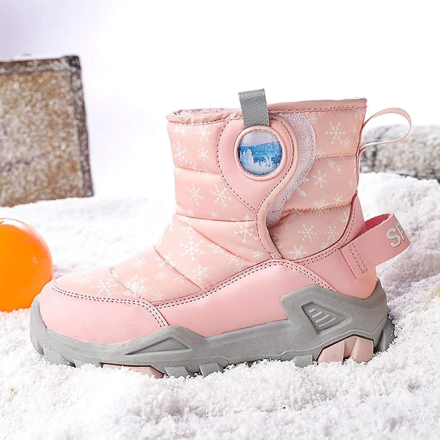 Girls Boys Snow Boots Outdoor Warm Comfortable Non Slip Mid Calf Padded Small Big Kids Winter Shoes Toddler Shoes Winter