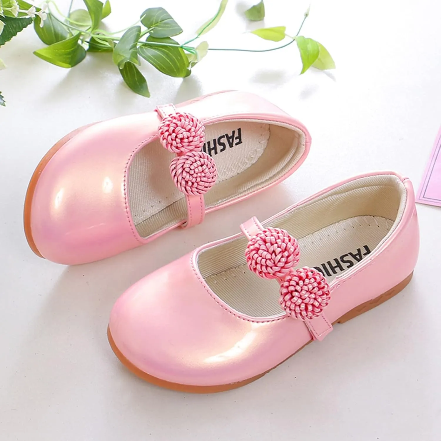 Girls Dress Shoes Mary Jane Pumps Leather Princess Shoes for Girls Wedding Part?? Flower School Shoes Ballet Flat??