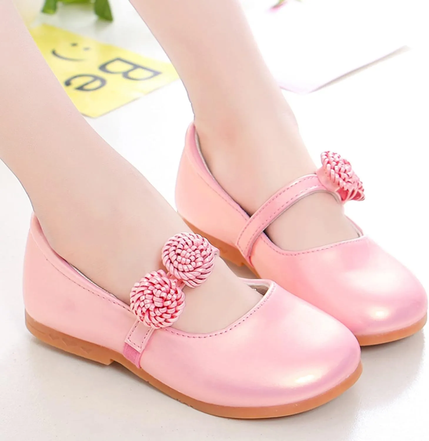 Girls Dress Shoes Mary Jane Pumps Leather Princess Shoes for Girls Wedding Part?? Flower School Shoes Ballet Flat??