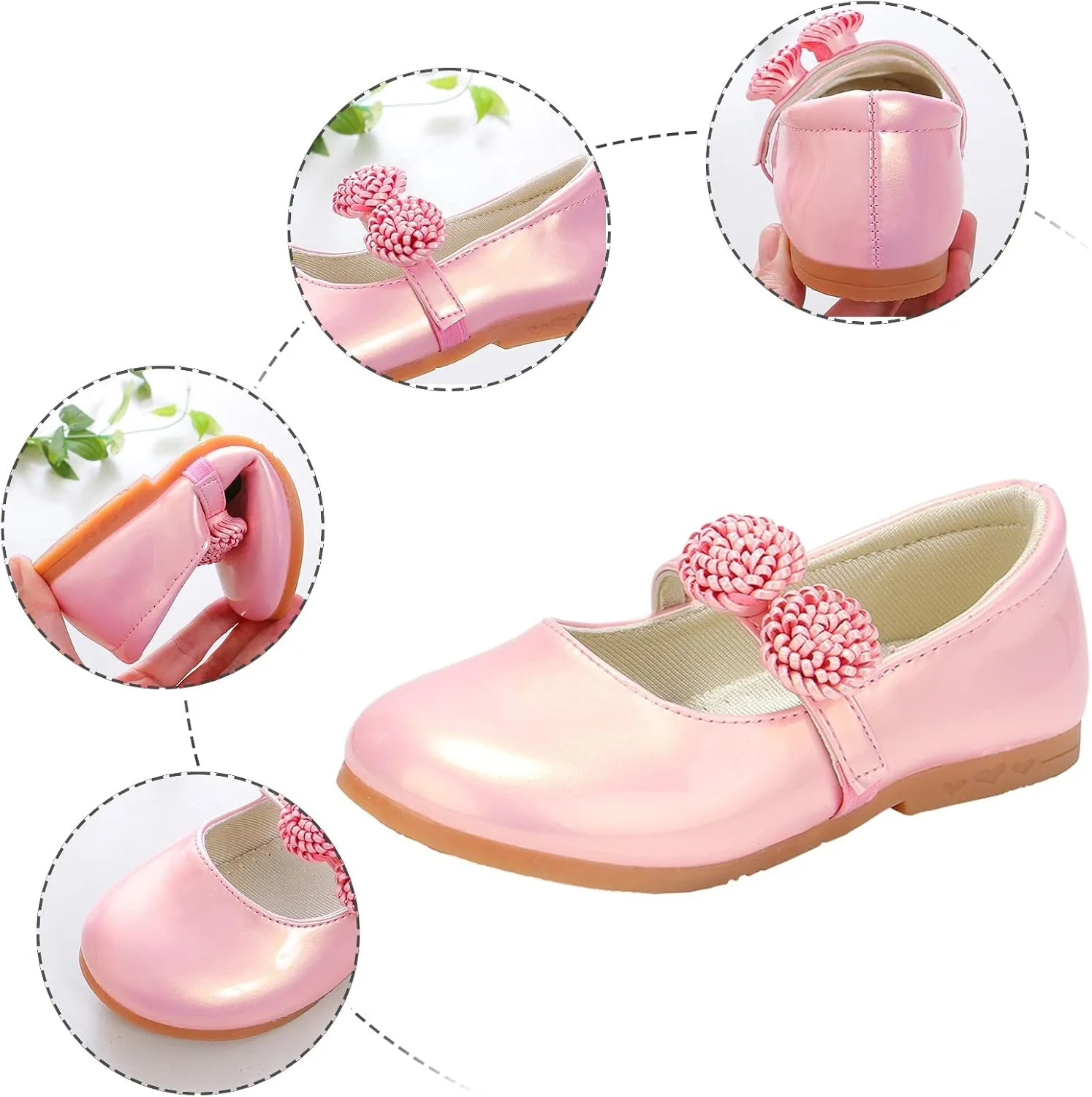 Girls Dress Shoes Mary Jane Pumps Leather Princess Shoes for Girls Wedding Part?? Flower School Shoes Ballet Flat??