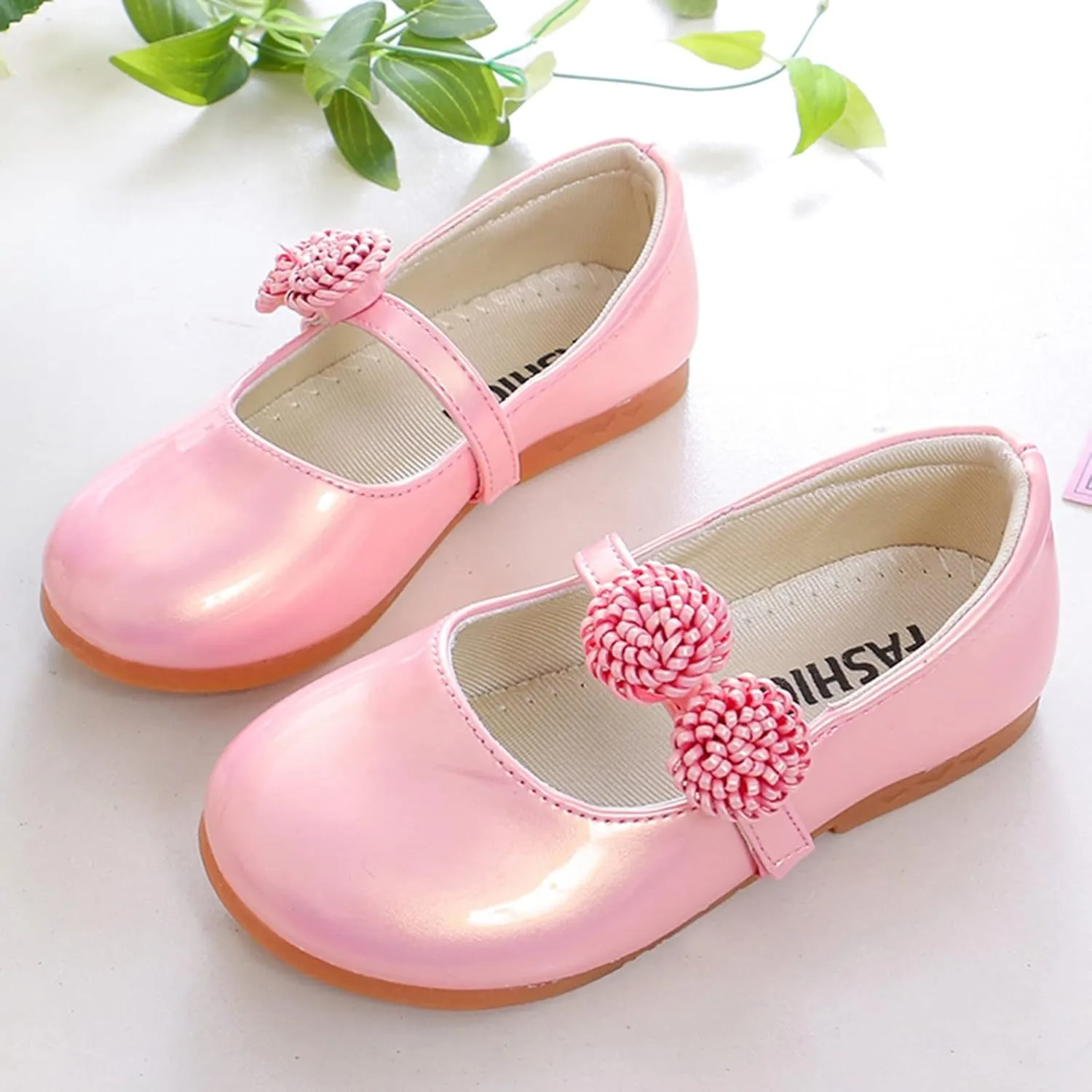 Girls Dress Shoes Mary Jane Pumps Leather Princess Shoes for Girls Wedding Part?? Flower School Shoes Ballet Flat??