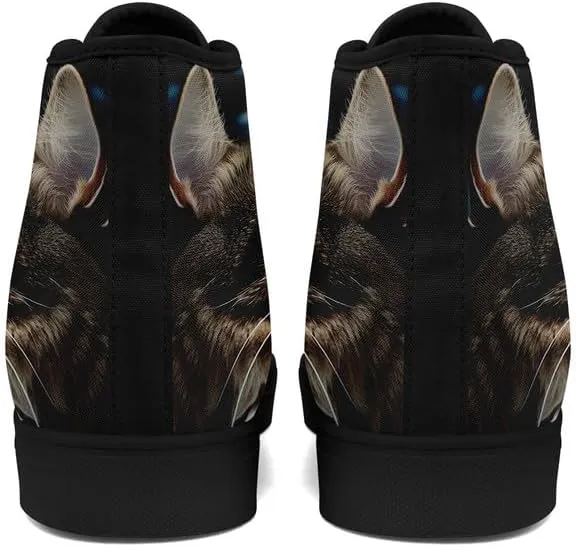 High-Top Canvas Shoes for Girls Boys Galaxy, Cat, Dogs Prints Fashion Sneakers Breathable Lightweight Casual Footwear