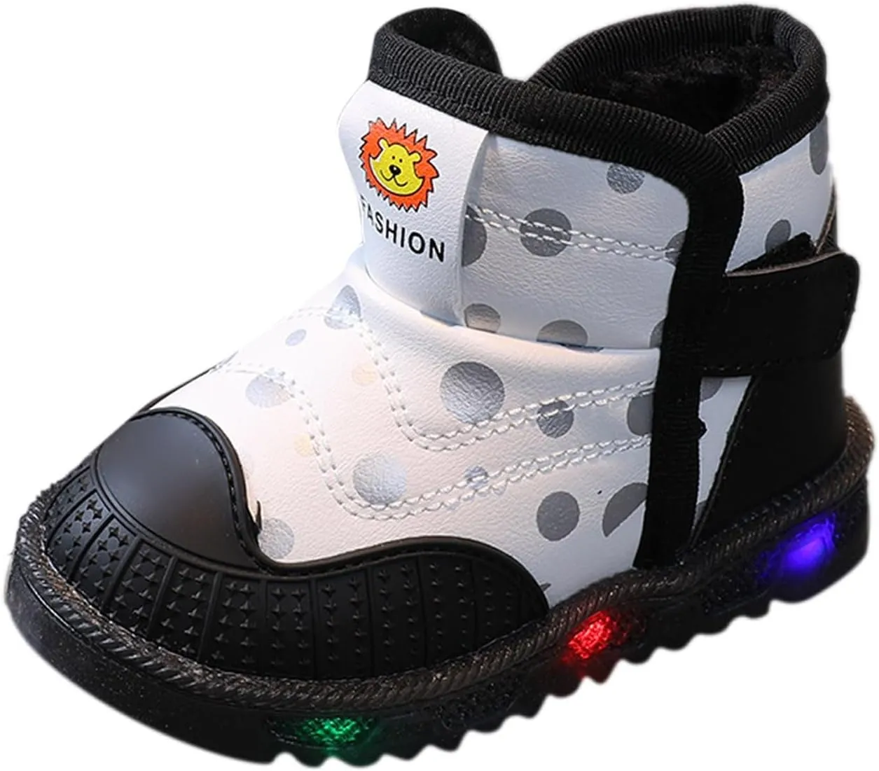 High Top Light Up Toddler Sneakers Boys Girls Cotton Plush Fashion Warm Sneaker Cute Casual Infant Boot for Girls