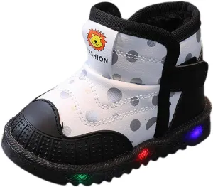 High Top Light Up Toddler Sneakers Boys Girls Cotton Plush Fashion Warm Sneaker Cute Casual Infant Boot for Girls